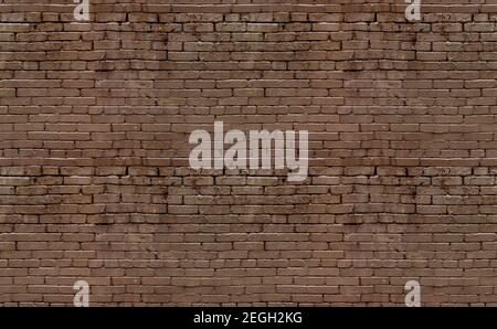 The seamless texture of the brick is brown. Background of empty brick basement wall. Stock Photo