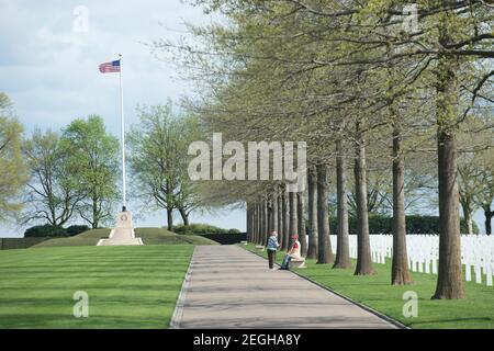 The American Netherlands Cemetery, Margraten, The Netherlands 8301 American soldiers and airmen from World War II are buried there. Stock Photo