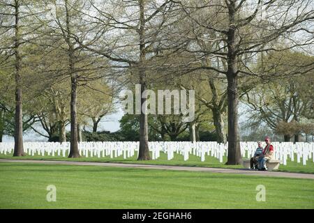The American Netherlands Cemetery, Margraten, The Netherlands 8301 American soldiers and airmen from World War II are buried there. Stock Photo