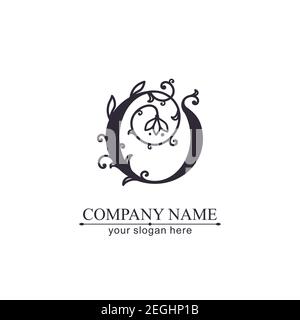 Letter O logo template. Monnogram, delicate floral design. Personal logo. Vector design. Stock Vector