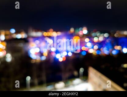 Abstract background made of colorful bokeh city lights at night Stock Photo