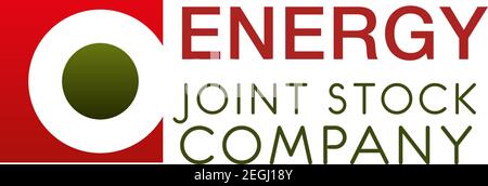 Creative logo for energy joint stock company. Sing in red and green colors isolated on white background. Abstract vector logo design for energy indust Stock Vector