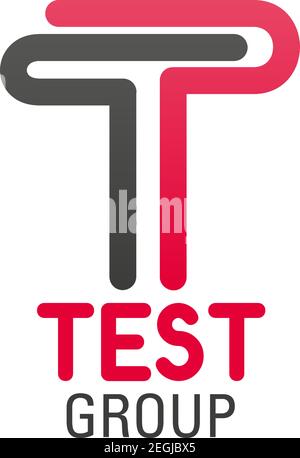 Symbol of group of people who test products. Vector logo for company like test group. Abstract sign in pink and brown colors. Concept of testing quali Stock Vector