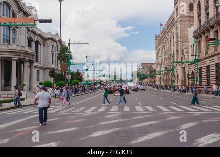 Mexico, Mexico City, August 26, 2012, The streets with its people in a normal day, its beautiful architecture, a typical picture of this country. Stock Photo