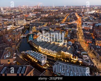 Camden Town, Camden High street, regent's canal, MTV studio and Suffolk Wharf Stock Photo