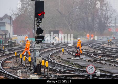 Photographs on the platforms at Bristol Temple Meads Station. Stock Photo