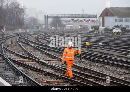 Photographs on the platforms at Bristol Temple Meads Station. Stock Photo