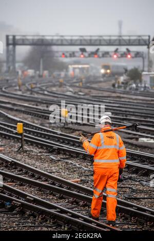 Photographs on the platforms at Bristol Temple Meads Station. Stock Photo