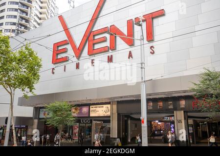 Event Cinemas cinema film complex building on George Street in Sydney city centre,NSW,Australia Stock Photo