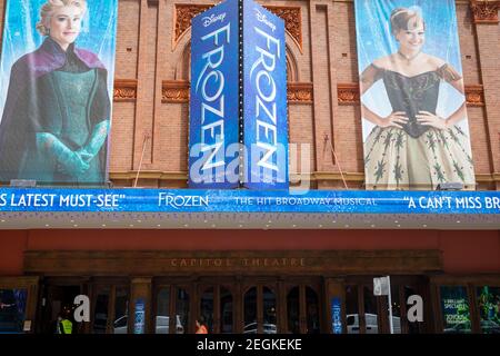 Sydney Capitol Theatre in Haymarket showing Broadway hit Frozen the musical,Sydney,NSW,Australia Stock Photo