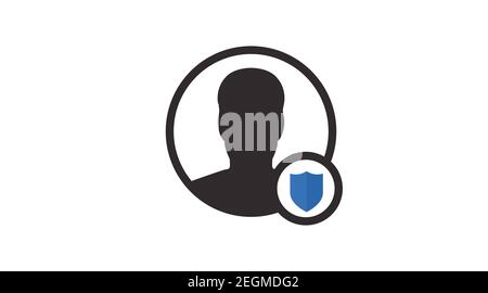 Shield Guard User Icon. Vector Isolated Illustration Stock Vector