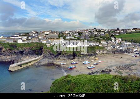 port isaac cornwall england Stock Photo