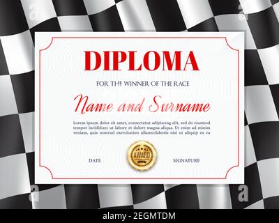 Car racing certificate diploma template, rally sport championship ...