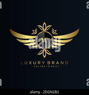 YC Letter Initial with Royal Template.elegant with crown logo vector, Creative Lettering Logo Vector Illustration Art. Stock Vector