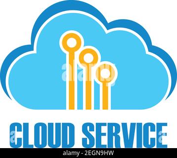 cloud storage service logo isolated on white background. vector illustration Stock Vector
