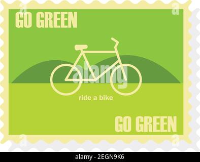 go green postcard. vector illustration Stock Vector