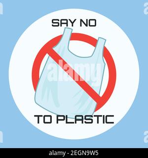 say no to plastic concept for better future. vector illustration Stock Vector