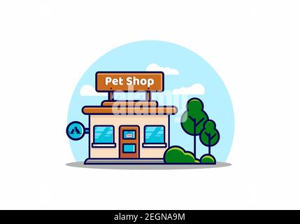 Pet shop building flat illustration design Stock Vector Image & Art - Alamy