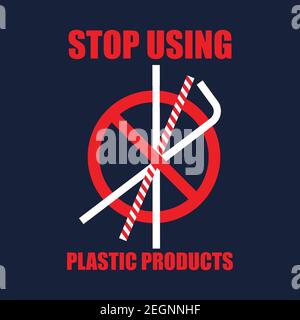 say no to plastic concept for better future. vector illustration Stock Vector