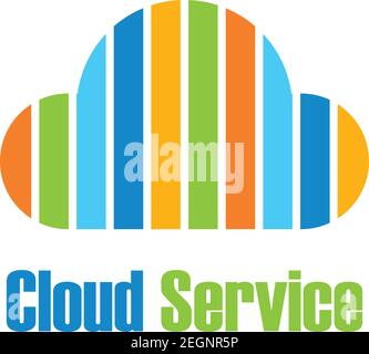 cloud storage service logo isolated on white background. vector illustration Stock Vector
