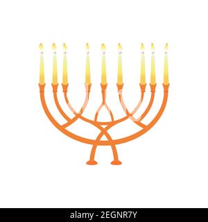 Vector illustration of candlestick and candelabra candles in vintage style. Candles in classic candlesticks. Design element for the decoration of the Stock Vector