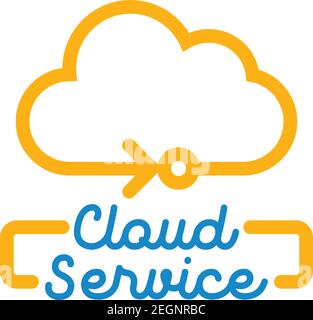 cloud storage service logo isolated on white background. vector illustration Stock Vector