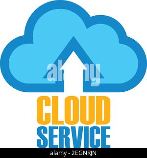 cloud storage service logo isolated on white background. vector illustration Stock Vector