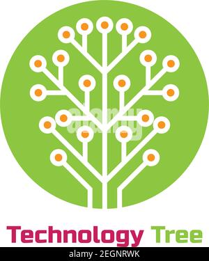 technology tree logo on white background. vector illustration Stock Vector