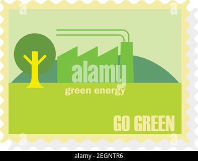 go green postcard. vector illustration Stock Vector