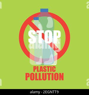 say no to plastic concept for better future. vector illustration Stock Vector