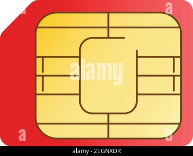 sim card chip card isolated on white background. vector illustration Stock Vector
