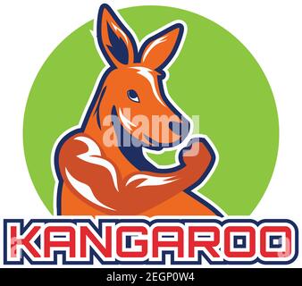 kangaroo logo isolated on white background. vector illustration Stock Vector
