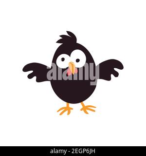 A sweet Easter chicken sits in anticipation of Easter. Vector illustration isolated on white background Stock Vector