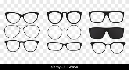 Glasses icon concept. Glasses icon set.  Stock Vector