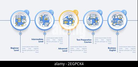 Language proficiency vector infographic template Stock Vector