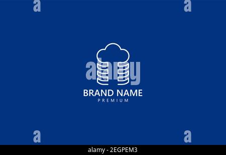 Modern Cloud Tower Property Logo Vector Template suitable for technology and internet business company Stock Vector