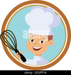 Chef Cooking logo stock illustration isolated in white background Stock Vector