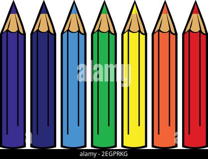multicolored pensils set abstract vector illustration stock illustration Stock Vector