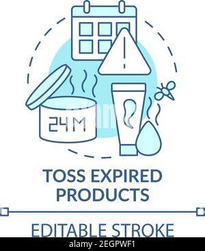 Toss expired products concept icon Stock Vector