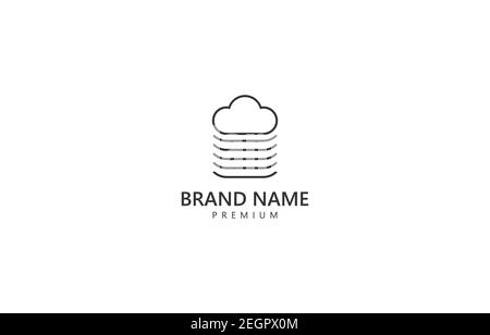 Cloud Tower Property Logo Vector Template suitable for technology and internet business company Stock Vector