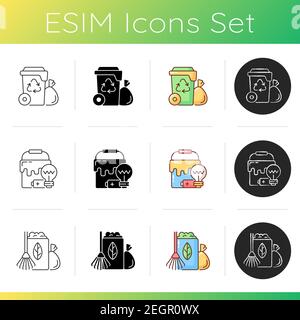 Waste management icons set Stock Vector