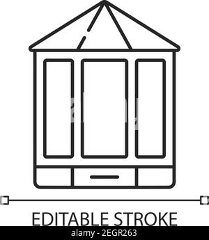 Bay and bow windows linear icon Stock Vector
