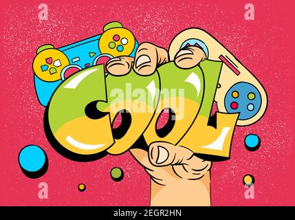 Graffiti gamepad illustration. Cartoon joystick Stock Vector