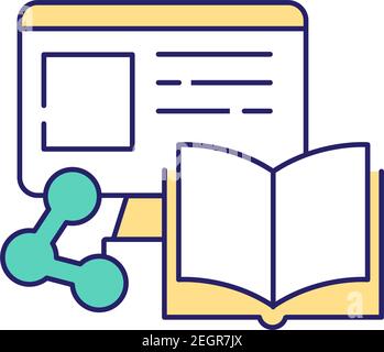Papers and documents for traveling RGB color icon Stock Vector