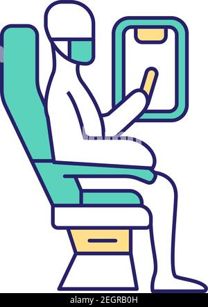 Lockdown travel rules RGB color icon Stock Vector