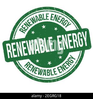 Renewable energy grunge rubber stamp on white background, vector illustration Stock Vector