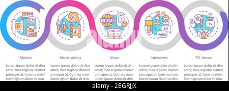 Video learning vector infographic template Stock Vector