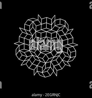 pattern parquet and penrose mosaics. black vector Stock Vector