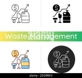 Waste analytics icon Stock Vector