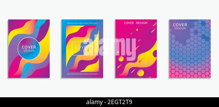 Abstract colorful cover collection design Stock Vector